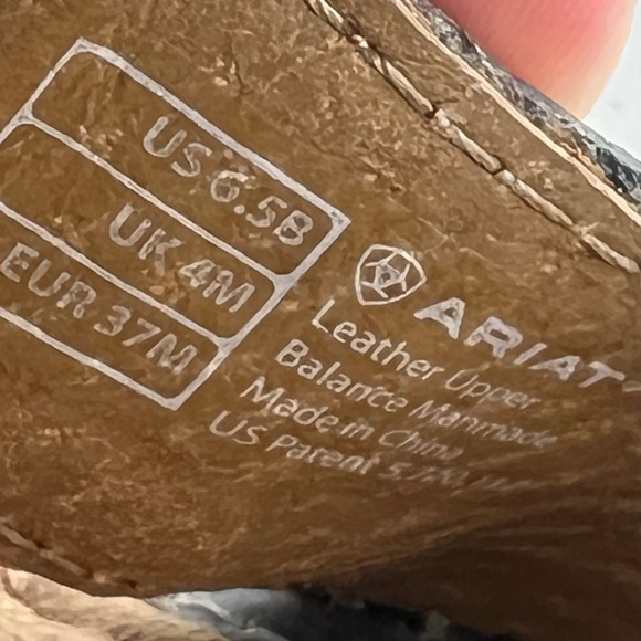 Ariat Shalimar Gray Leather T-Strap Sandals Open Toe Women's Sz 6.5 Boho Western - Picture 13 of 13